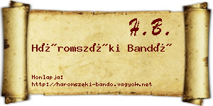 Háromszéki Bandó névjegykártya